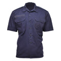 Genuine Dutch military shirts short sleeves buttoned solid blue military surplus