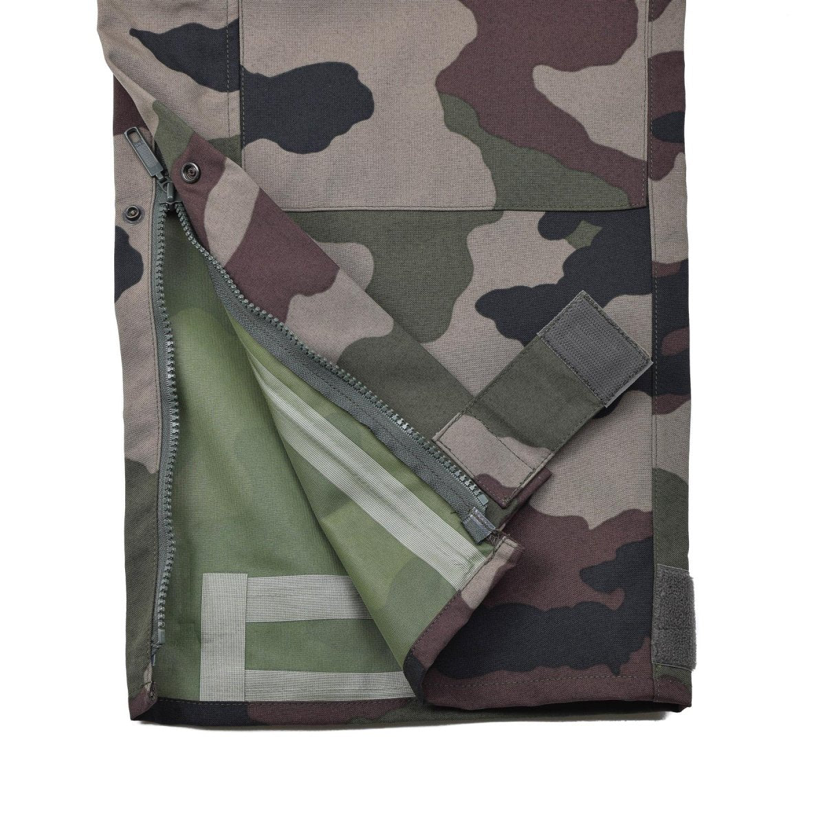 Pantaloni di pioggia dell'esercito francese autentico Trilamini impermeabili in generale con parentesi graffe nuove