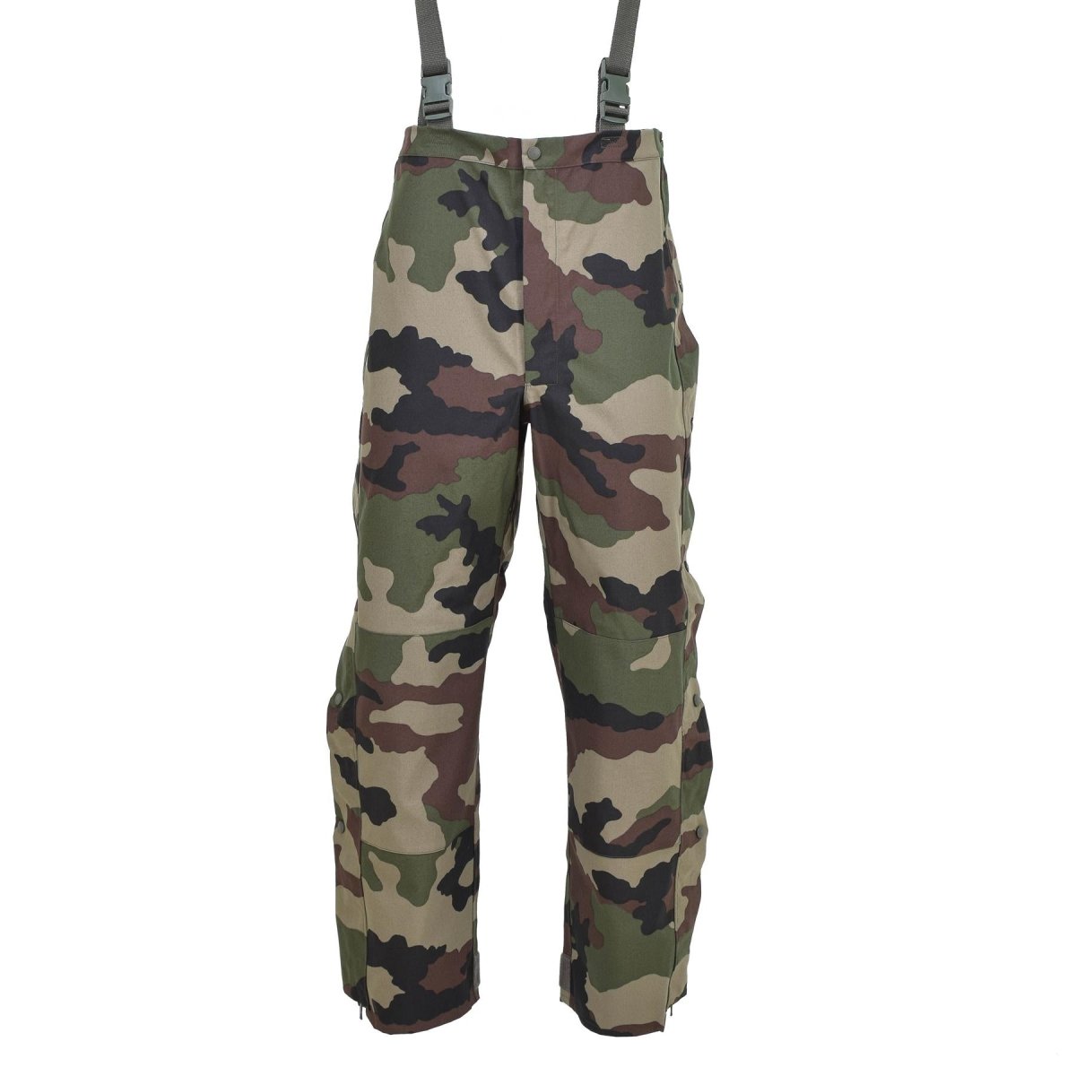 Pantaloni di pioggia dell'esercito francese autentico Trilamini impermeabili in generale con parentesi graffe nuove
