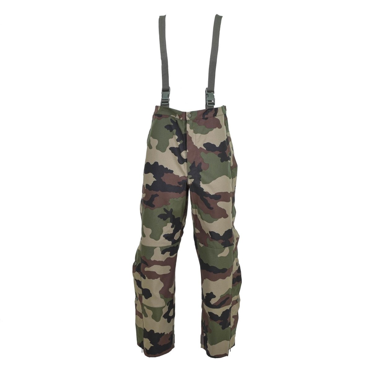 Pantaloni di pioggia dell'esercito francese autentico Trilamini impermeabili in generale con parentesi graffe nuove