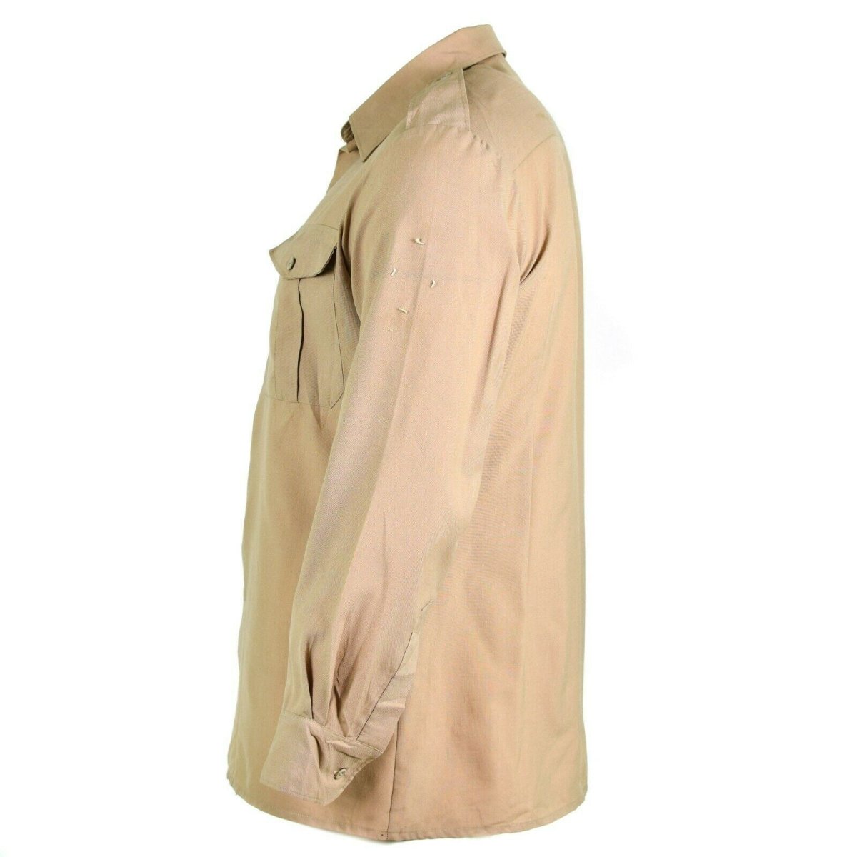 Genuine French army shirt fatigue dead stock chino khaki military poly wool NEW