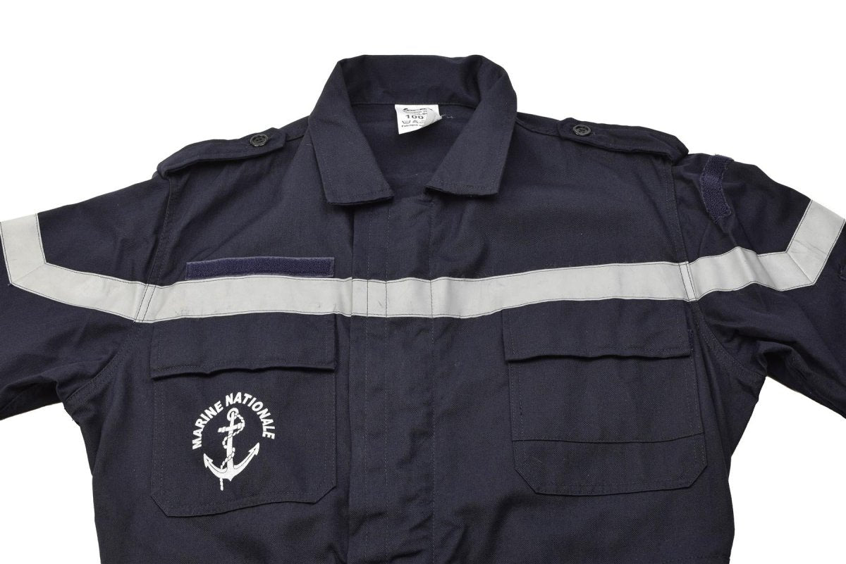 Genuine French navy coverall thermostable marine jumpsuit solid dark blue NEW