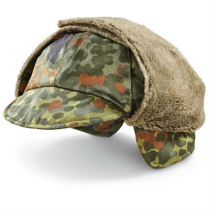 Véritable casquette d'hiver militaire de l'armée allemande flecktarn chapeau chaud et froid - GoMilitar
