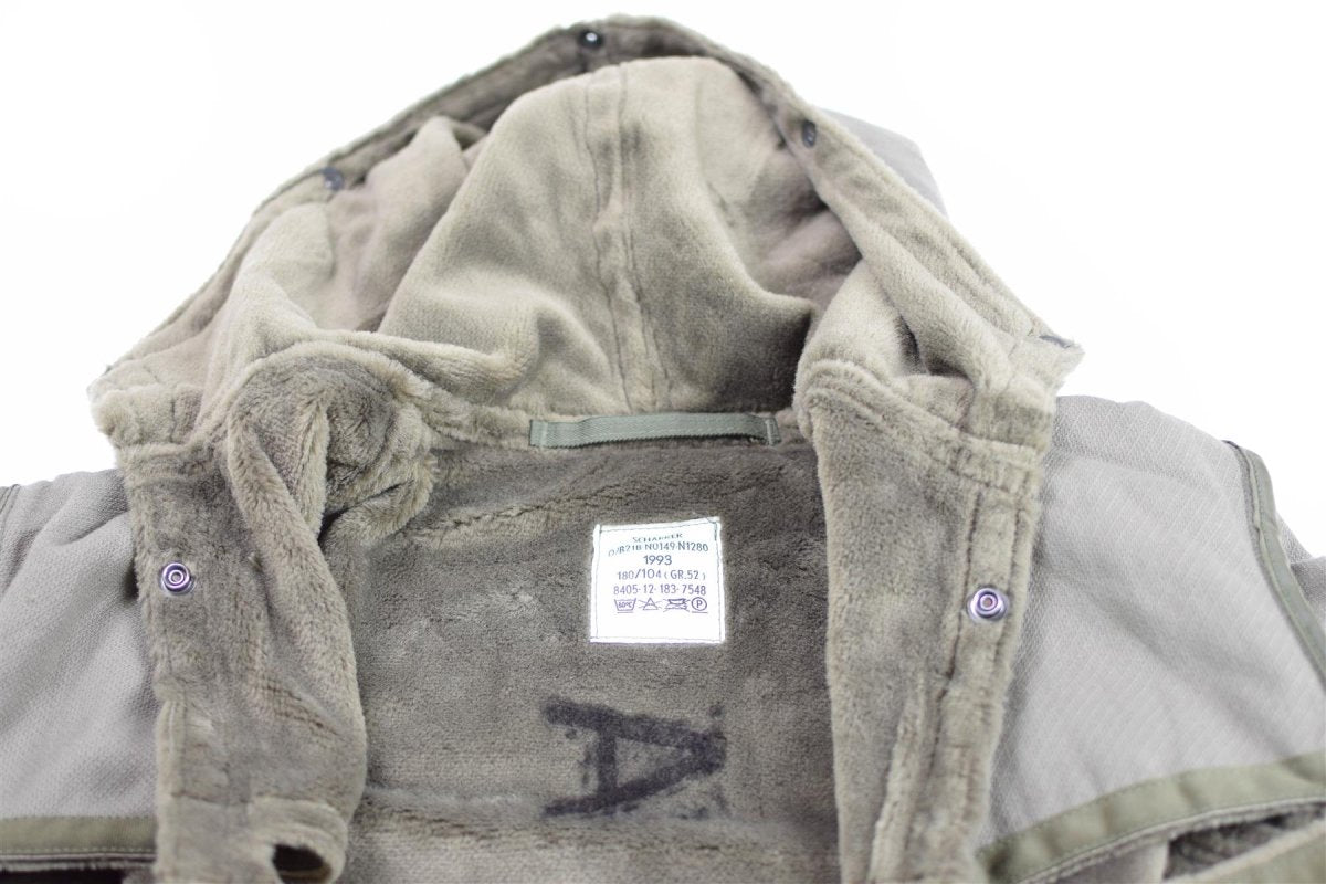 Véritable parka de l'armée allemande, veste militaire excédentaire, manteau long, doublure d'hiver