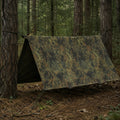 Genuine German army Shelter half tarpaulin fleckt. waterproof canvas tent poncho