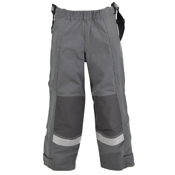 Echte deutsche graue Schutzhose, hitzebeständige Aramid-Latzhose und Hosenträger – GoMilitar