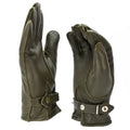 Echte deutsche Polizei-Lederhandschuhe, Patrouille, olivgefüttert, Wolle, 100 % Winter, NEU