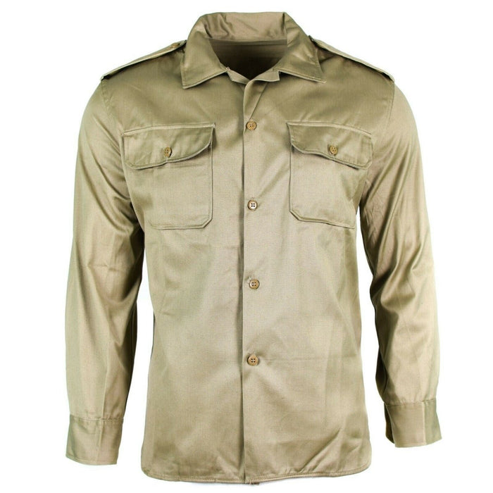 Giacca militare chino kaki autentica camicia dell'esercito greco fatigue dead stock NOVITÀ - GoMilitar