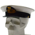 Genuine Italian Army Navy peaked cap Military visor forage White marines hat