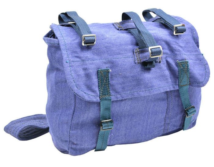 Borsa per il pane dell'autentico esercito rumeno surplus militare Zaino in tela blu NUOVO - GoMilitar