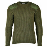 Pull authentique de l'armée britannique Commando en laine verte olive pour homme