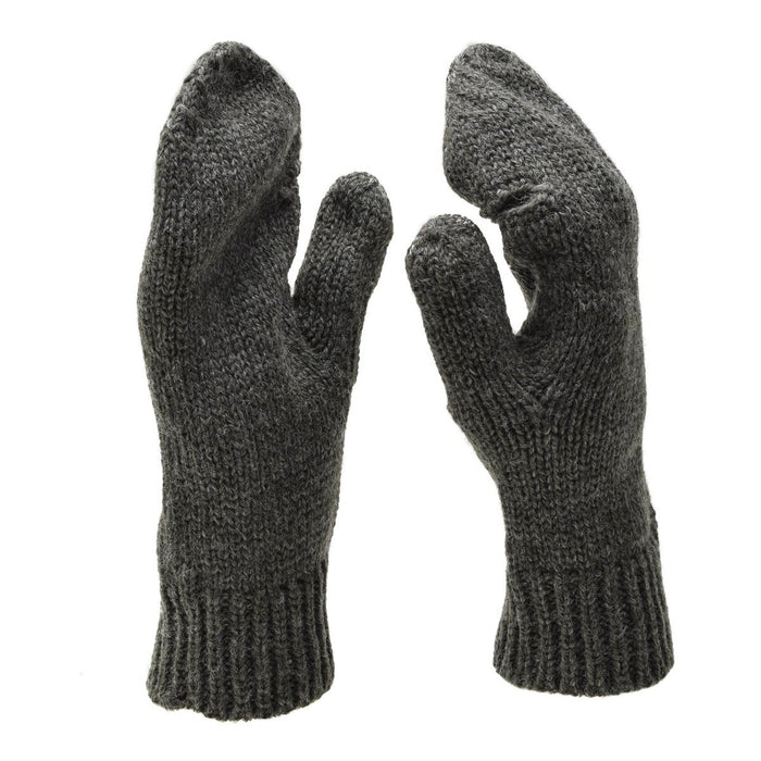 Echte Handschuhe aus grauer Wolle der Schweizer Armee, wärmere, atmungsaktive Fäustlinge für Schnee und kaltes Wetter – GoMilitar