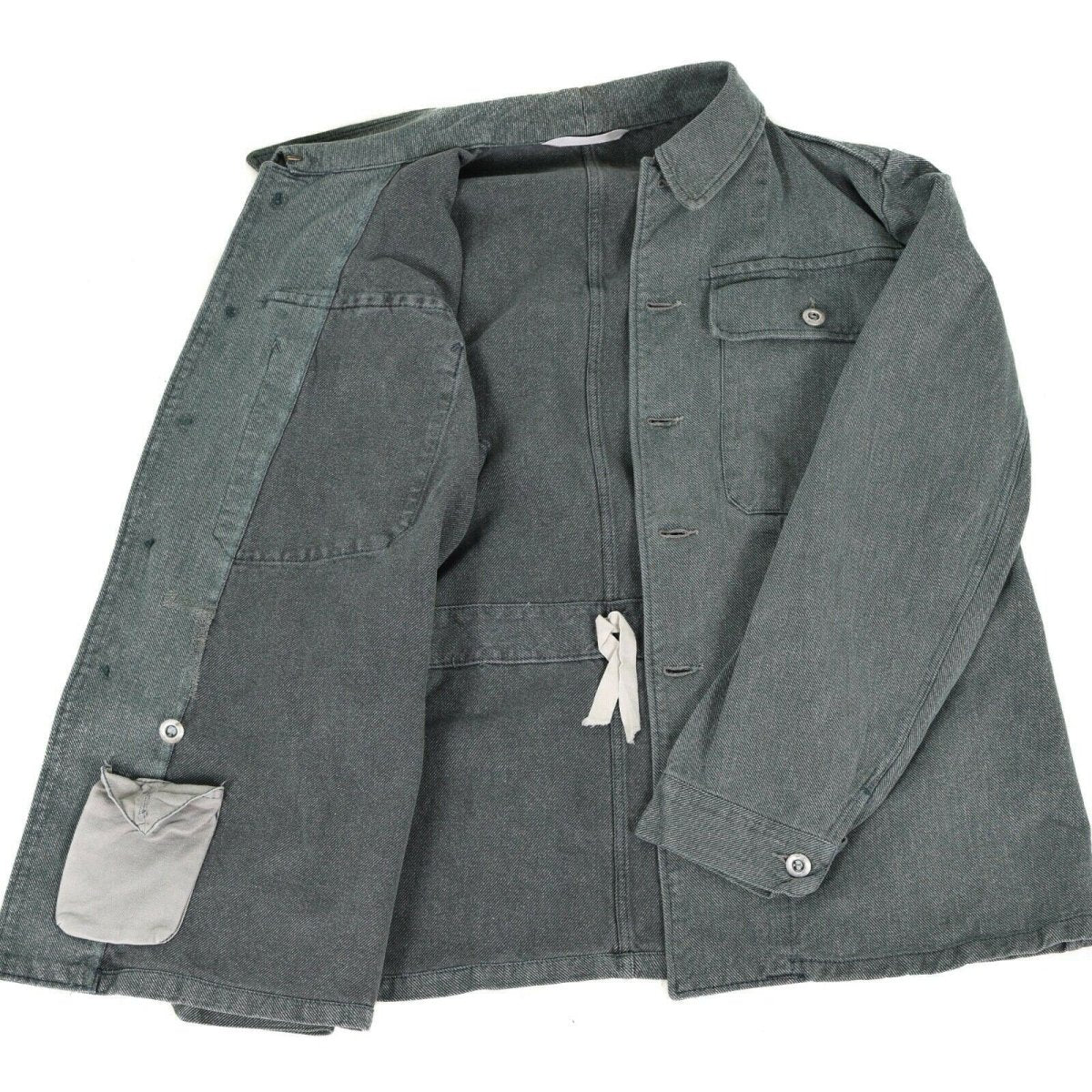 Giacca da lavoro d'esercito svizzero genuino giacca militare in denim grigio surplus vintage