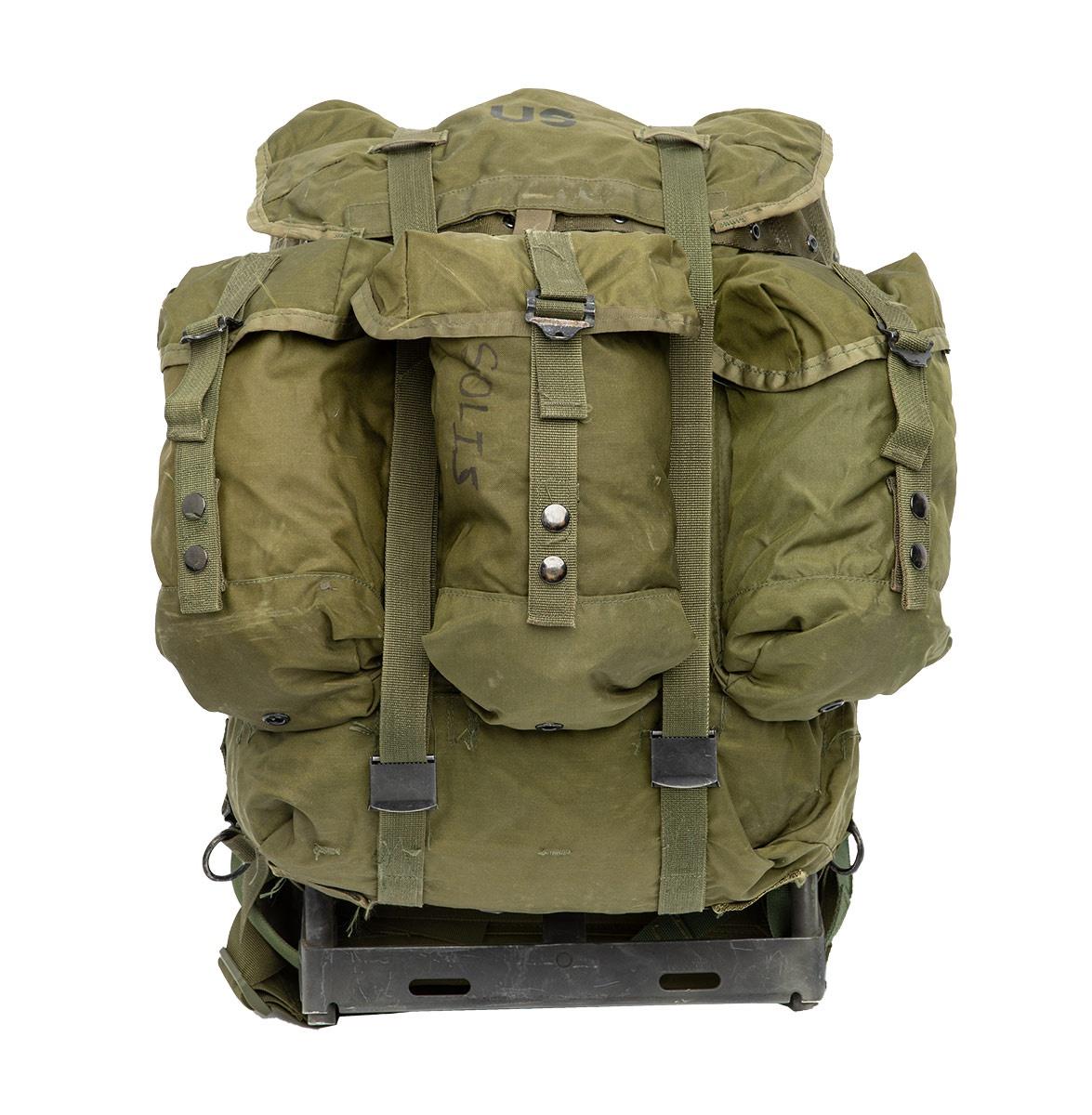 Echter US-Vintage-Militärrucksack Typ ALICE, wasserdichter 50-Liter-Camping-Tagesrucksack