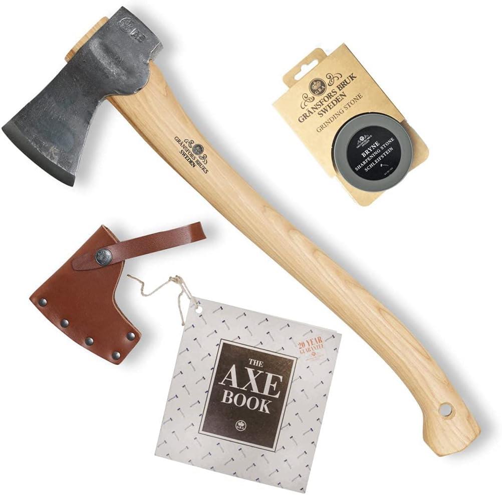 Set regalo con fodero in pelle per ascia da foresta piccola Gränsfors