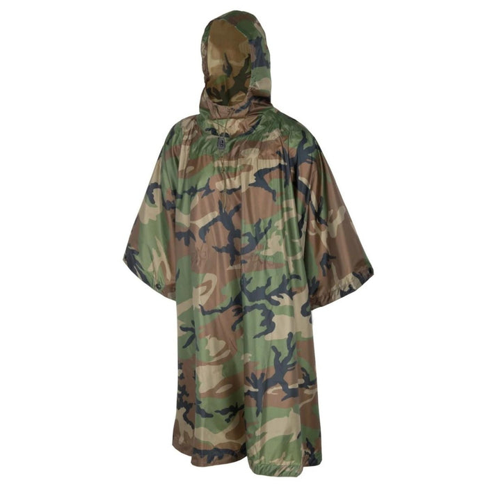 Helikon - Tex U.S. Army Modèle Poncho Imperméable Tactique Équipement de Pluie Woodland Camo - GoMilitar
