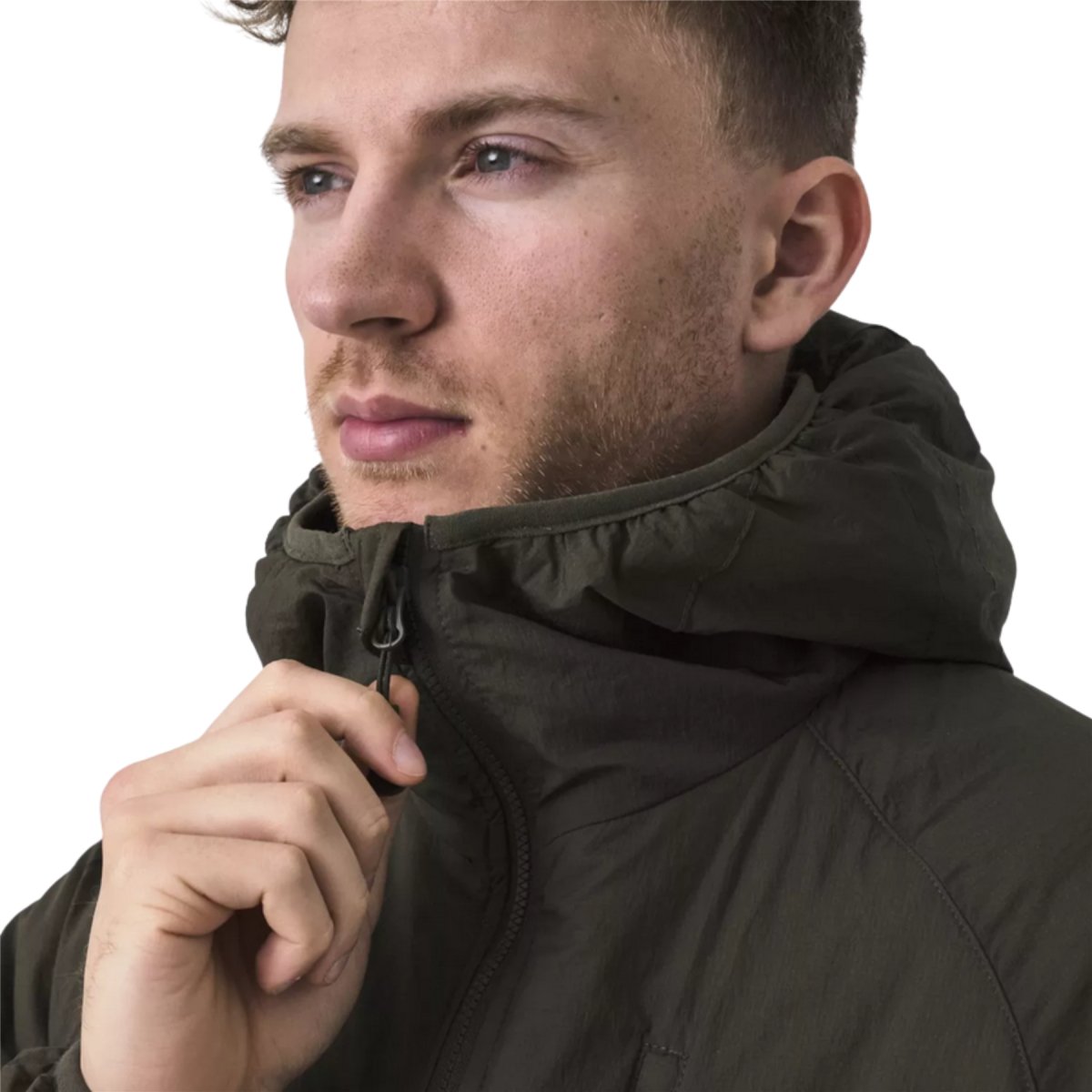 Giacca con cappuccio Helikon-Tex Wolfhound Giacca in nylon antivento isolata Woodland Camo
