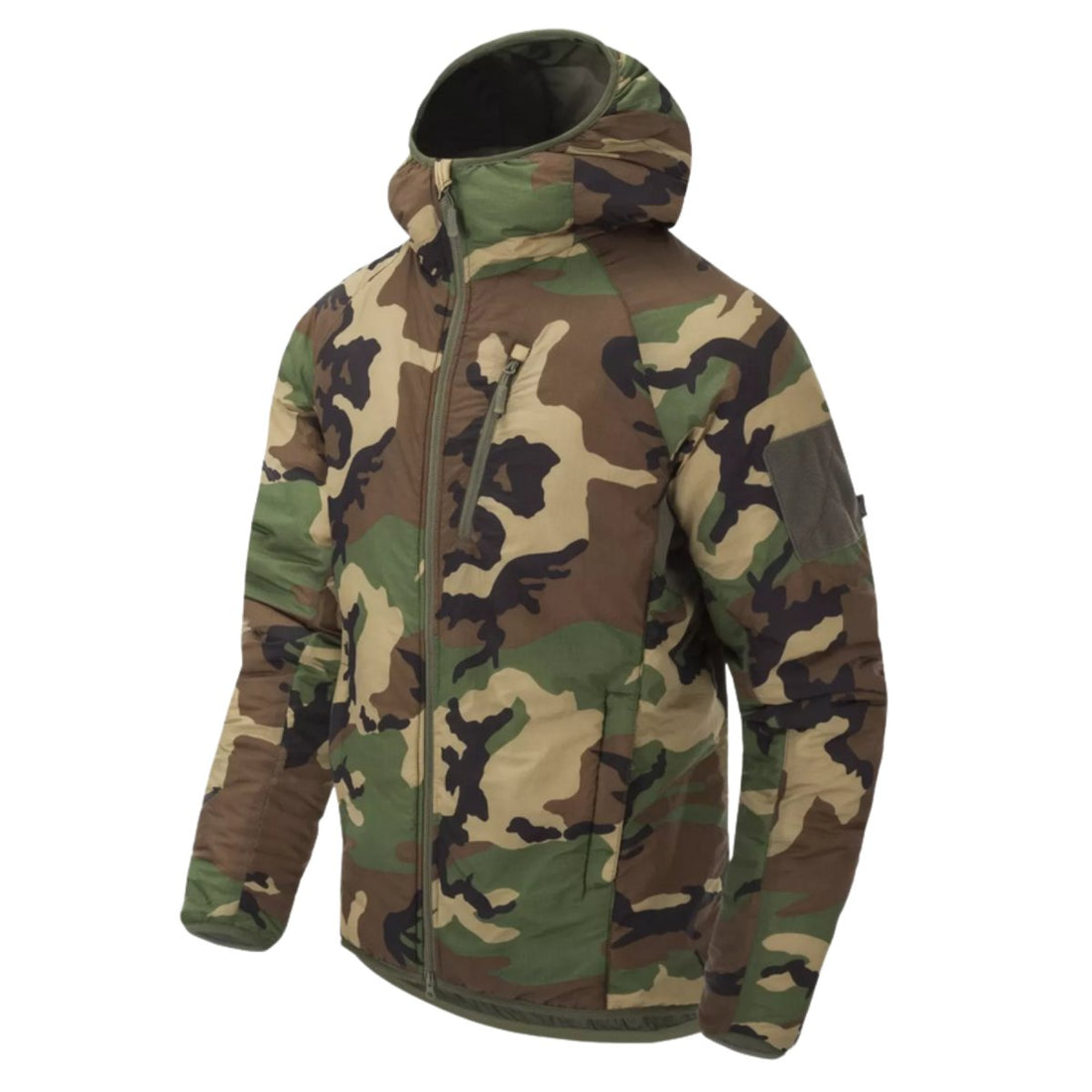 Giacca con cappuccio Helikon-Tex Wolfhound Giacca in nylon antivento isolata Woodland Camo