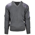 Pullover militare italiano grigio grigio maglione a V-Neck Sighi rinforzati