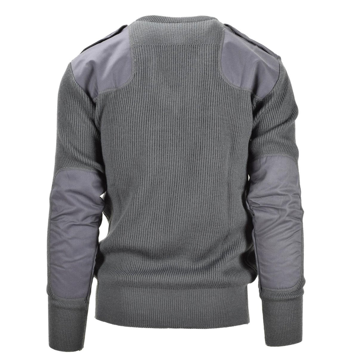 Pullover militare italiano grigio grigio maglione a V-Neck Sighi rinforzati