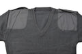 Pullover militare italiano grigio grigio maglione a V-Neck Sighi rinforzati