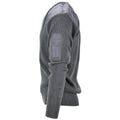 Pullover militare italiano grigio grigio maglione a V-Neck Sighi rinforzati