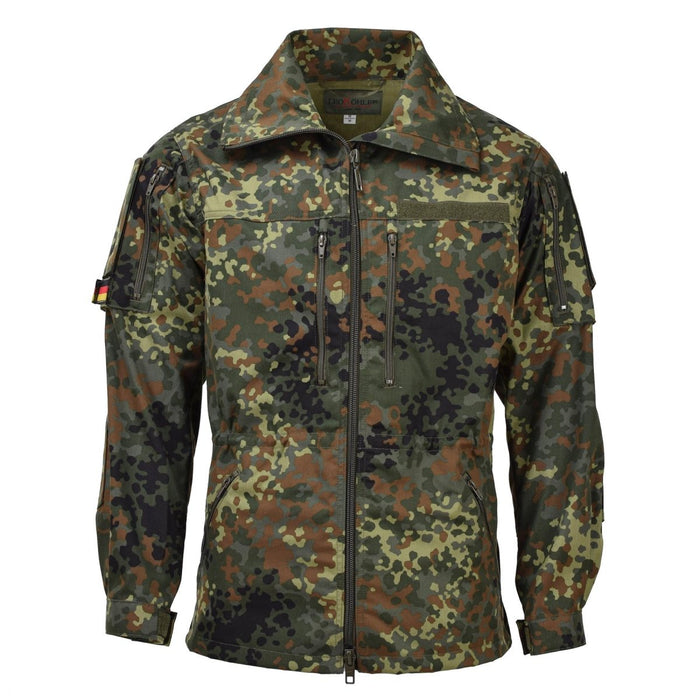 Leo Kohler Armee taktische Fflectarn-Camouflage-Jacke mit Reißverschluss, Feldkampf, verstellbar – GoMilitar
