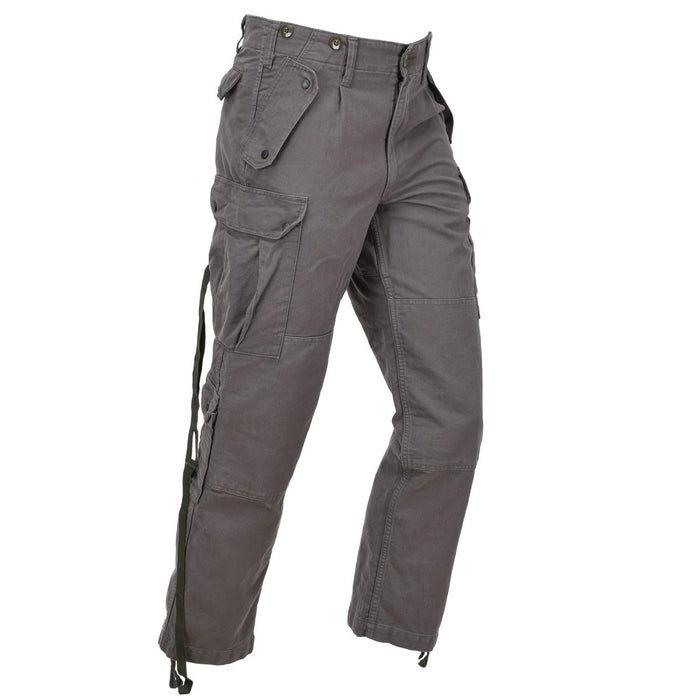 Olivgrüne Leo Kohler Kampf-Militärhose BDU mit mehreren Taschen und verstellbarer Taille, hergestellt aus leichter Baumwolle.