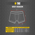 M-TAC Hexagon Taktische Boxershorts, atmungsaktiv, hypoallergen, Coolmax-Gewebe, Schwarz