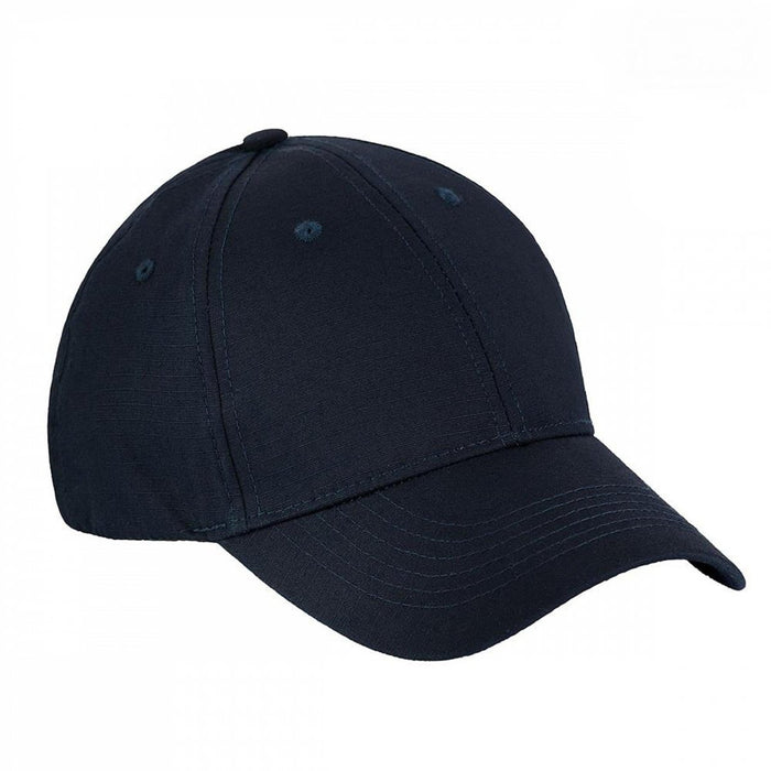Casquette de baseball légère et pliable de style militaire bleu foncé avec œillets brodés et sangle réglable pour adultes unisexes.