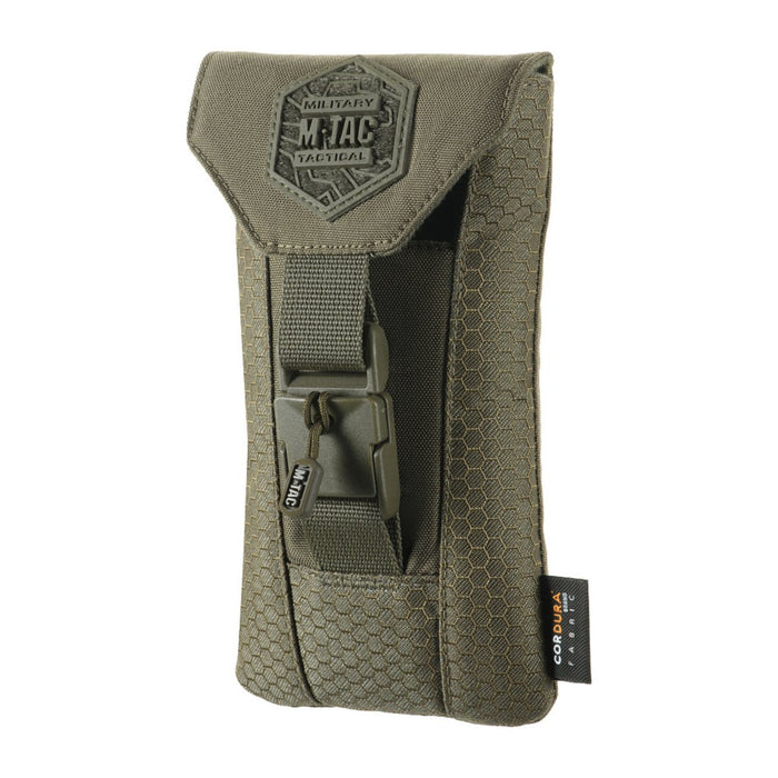 M - TAC Smartphone Pouch Elite Medium Hex 1000D Cordurda Magnetic Buckle Olive - GoMilitar