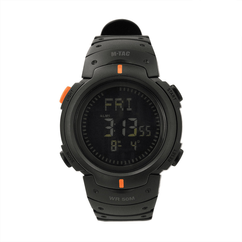 M-Tac Tactique Boussole Montre Chronomètre Numérique Alarme Minuterie 5ATM Noir