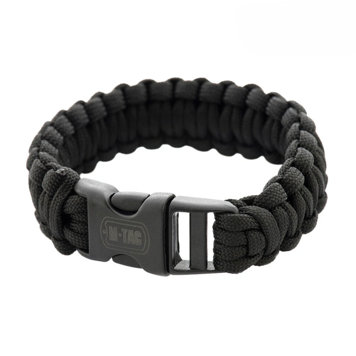 M - Bracciale tattico Paracord TAC Cavo tattico di sopravvivenza per esterni 3 m Nero - GoMilitar