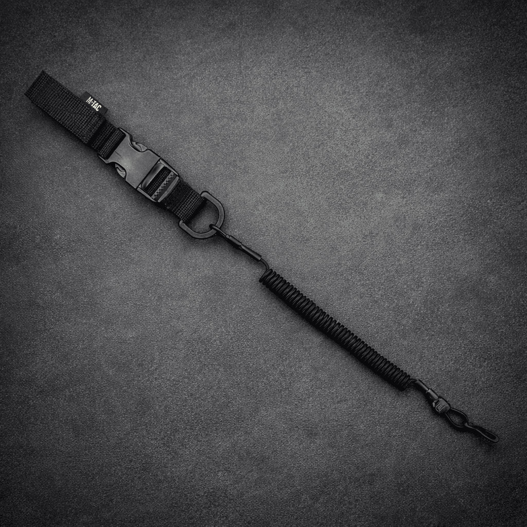 M-TAC Cavo di sicurezza tattico Lite Carbine Lanyard Retention D-Ring Fastex Nero