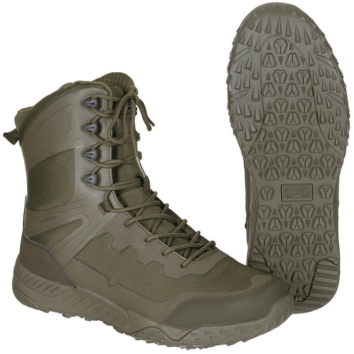 Stivali tattici Magnum Ultima 8.0 SZ WP impermeabili leggeri con cerniera laterale oliva - GoMilitar