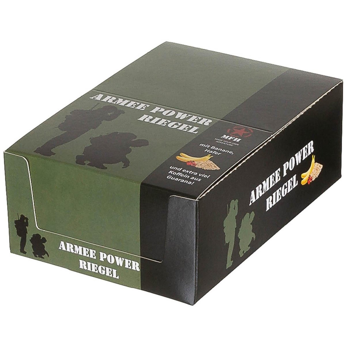 MFH Army Power Bar 60g Caffeine Energy Bar Outdoor Snack Banana Guarana Flavor