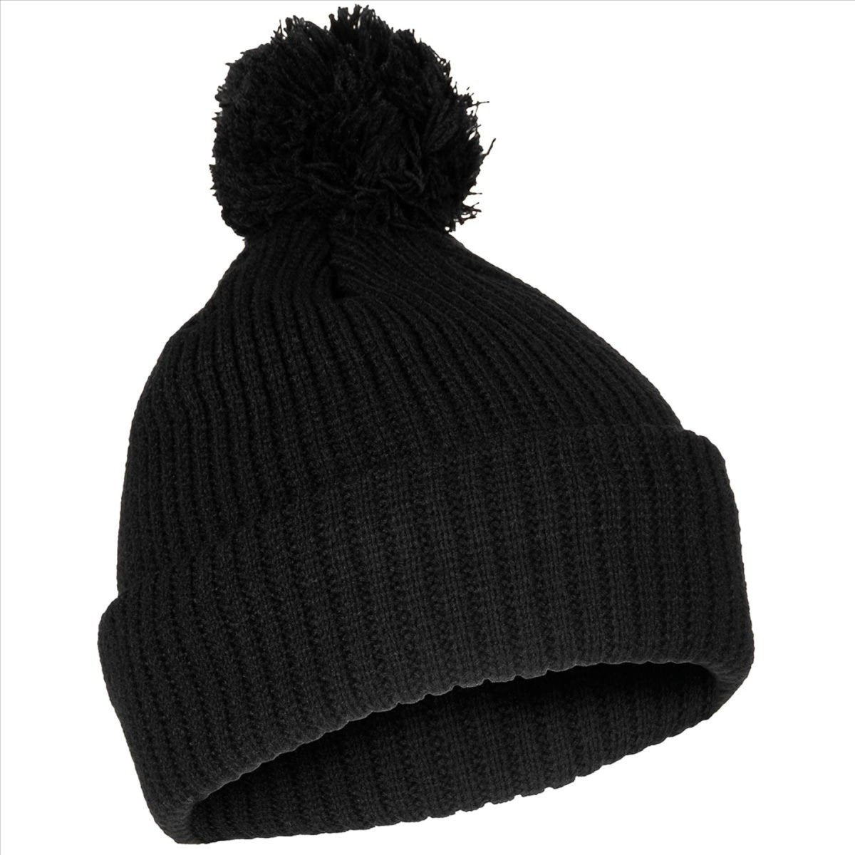 MFH Bobble Hat 3M Thinsulate Isolation Grossier Tricot Doublure Polaire Noir