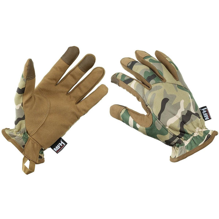 MFH Brand Armee-Einsatz-Camouflage-Handschuhe, taktischer Kampf, leicht, eng anliegend, NEU – GoMilitar