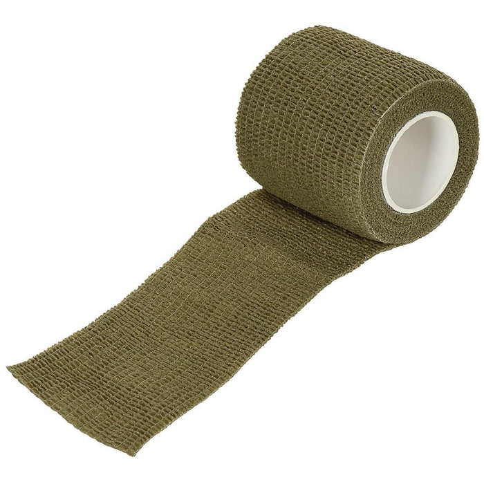 Nastro mimetico MFH Tessuto strutturale elastico autoadesivo 5 cm x 4,5 m Oliva - GoMilitar