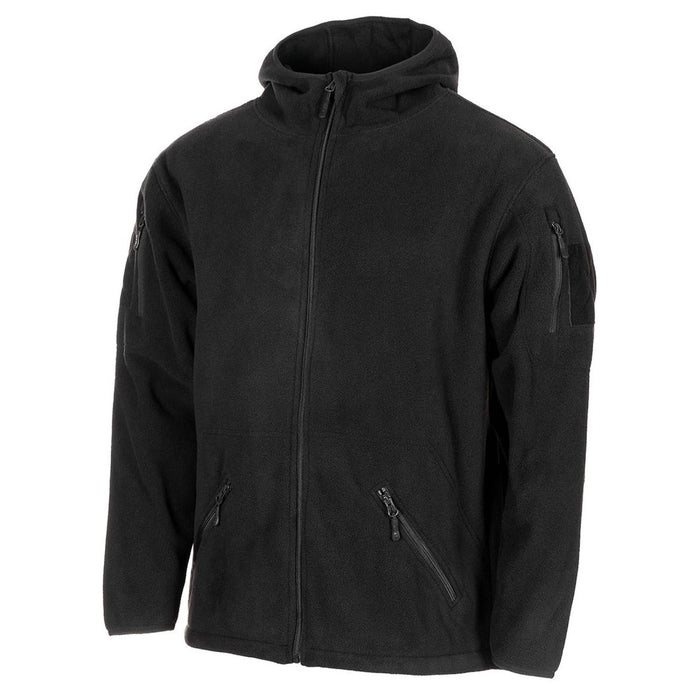 MFH militaire noir tactique polaire veste thermique à capuche ourlet élastiqué NOUVEAU - GoMilitar
