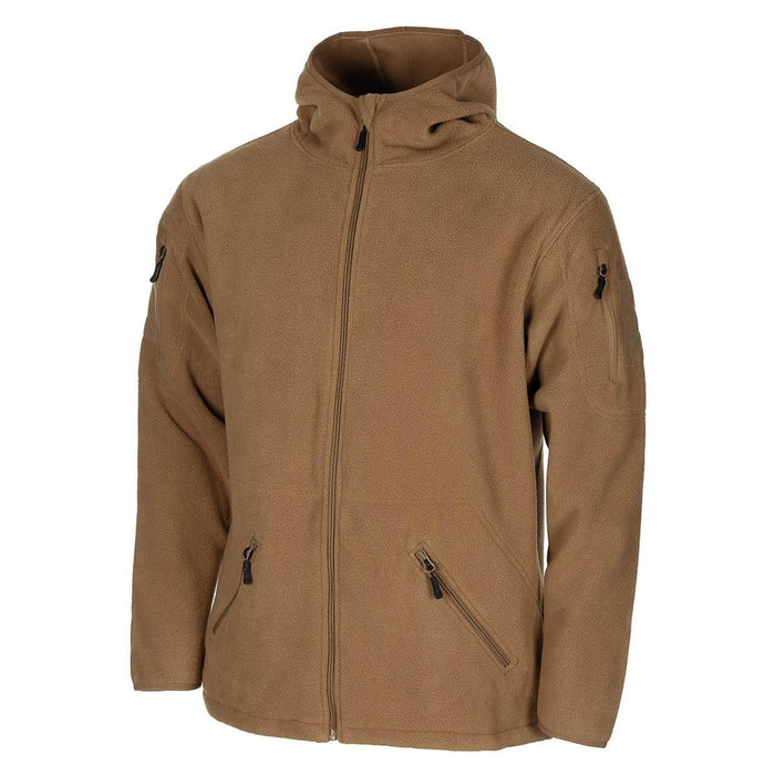 MFH style militaire tan tactique veste polaire à capuche randonnée en plein air zip complet NOUVEAU - GoMilitar