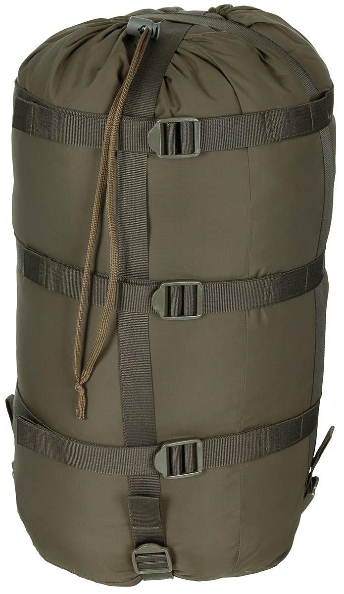 MFH Mumienschlafsack, 2-lagige Füllung, 3-Jahreszeiten-Kompressionssack, Oliv – GoMilitar