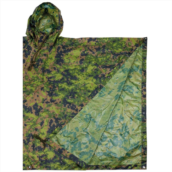 MFH Poncho Tente À Capuchon Enduit PU Matériau Rip Stop Léger Camouflage M05 - GoMilitar
