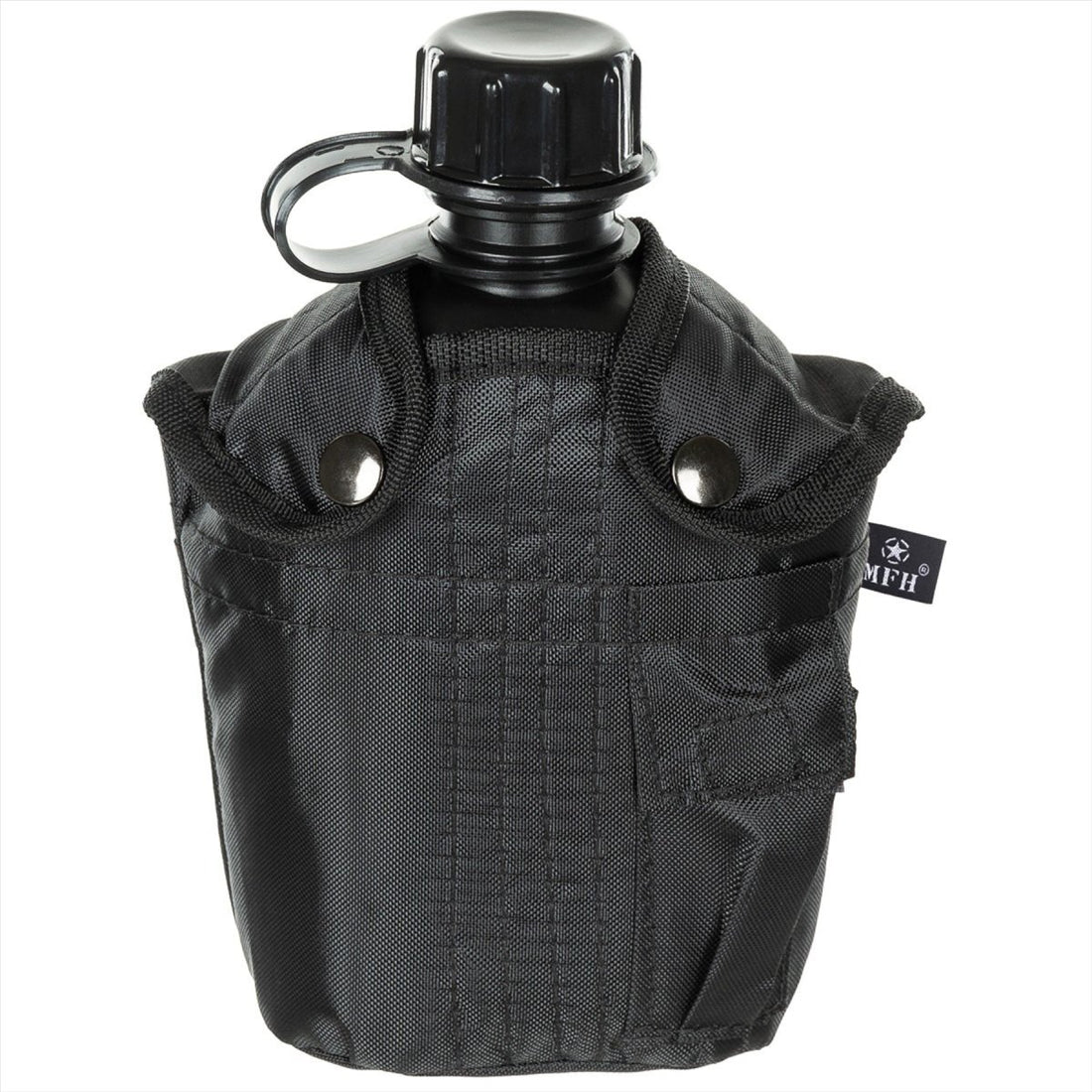MFH US Military Plastic Canteen 1L Clip Clips Clips Attachement BPA Black Free Black