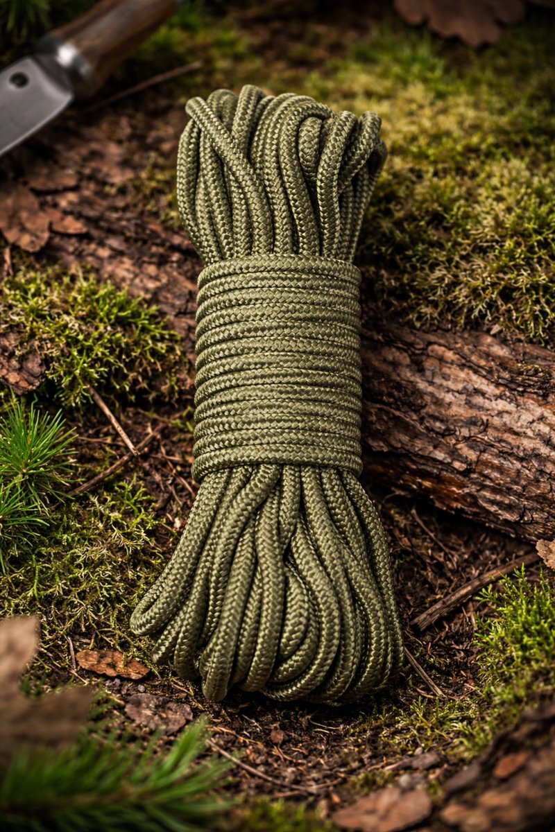 Corde utilitaire MFH 5 mm 15 m de survie en plein air Bushcraft OD vert