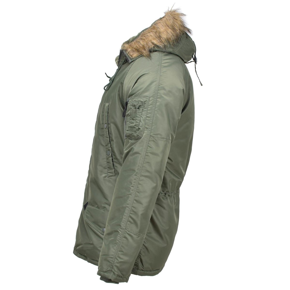 MIL-TEC Brand U.S. Military style aviator parka N3B faux fur hooded olive NEW