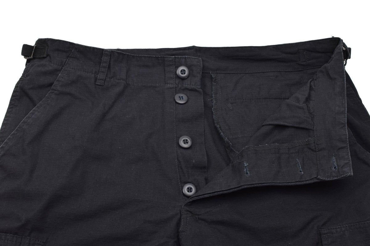 Mil-Tec Brand U.S. Military style black prewashed lightweight bermuda shorts