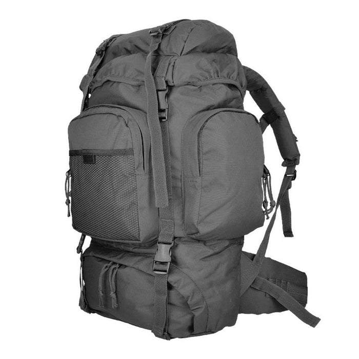 Schwarzer MIL-TEC COMMANDO 55L taktischer Rucksack mit mehreren Fächern und gepolstertem Hüftgurt für den Outdoor-Einsatz