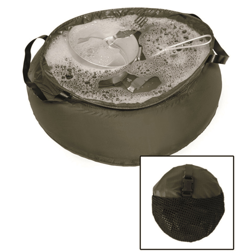Mil-Tec Bol pliable en nylon 10 L OD Vert Lavabo de camping pliable