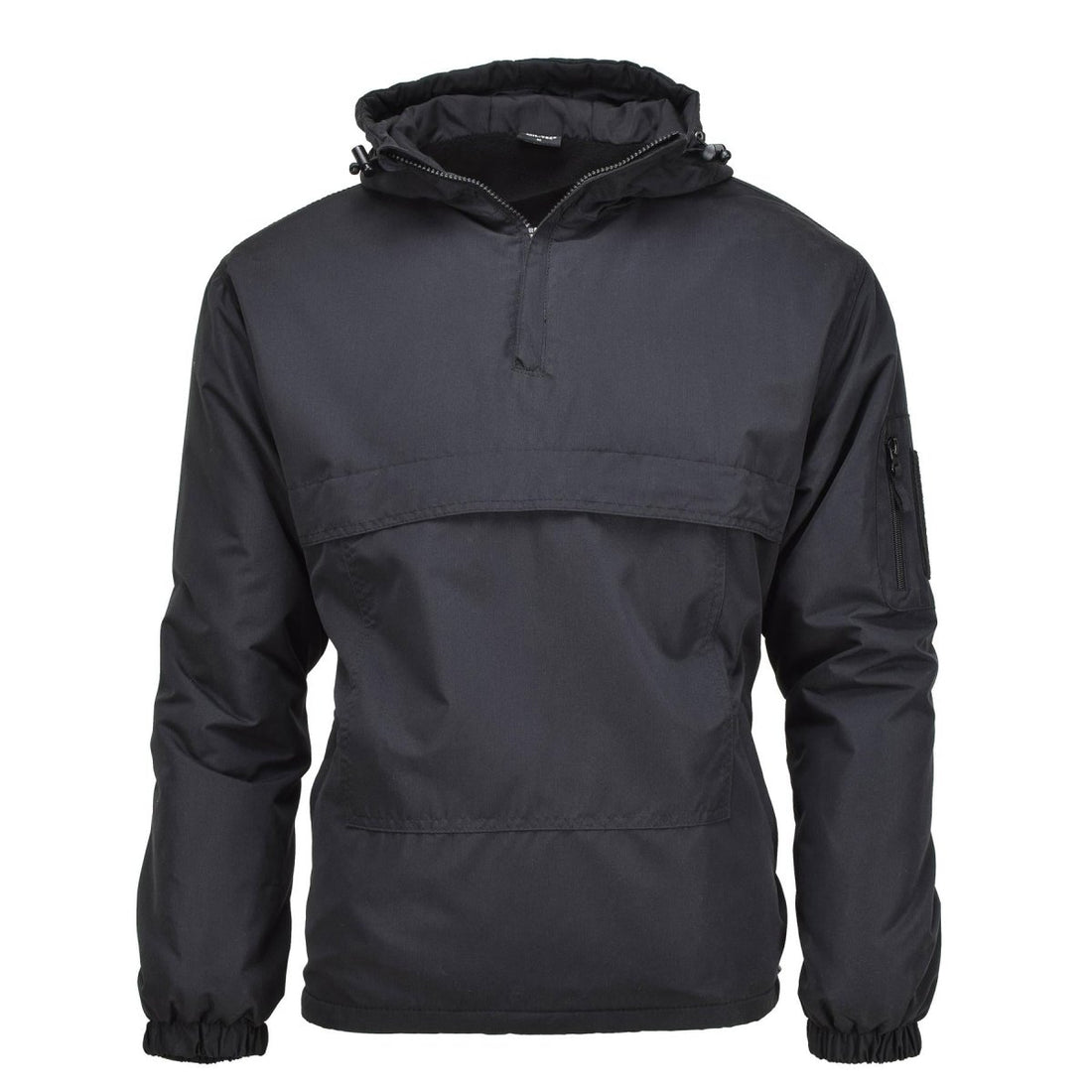 MIL-TEC Deutsche Militärjacke Kampfjacke winddicht mit Kapuze und Fleecefutter schwarz NEU